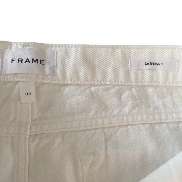 Frame Le Garcon Straight Leg High Rise Distressed Jeans Rigid Destroyed Holes - Picture 10 of 16